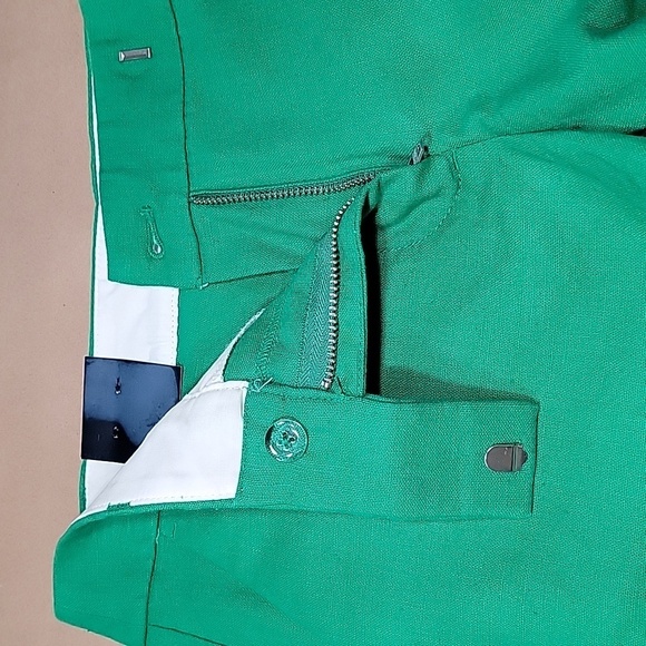 J. Crew Size 2 Shamrock Green Scalloped Trim Linen Blend Shorts, NEW with Tag - Picture 10 of 12